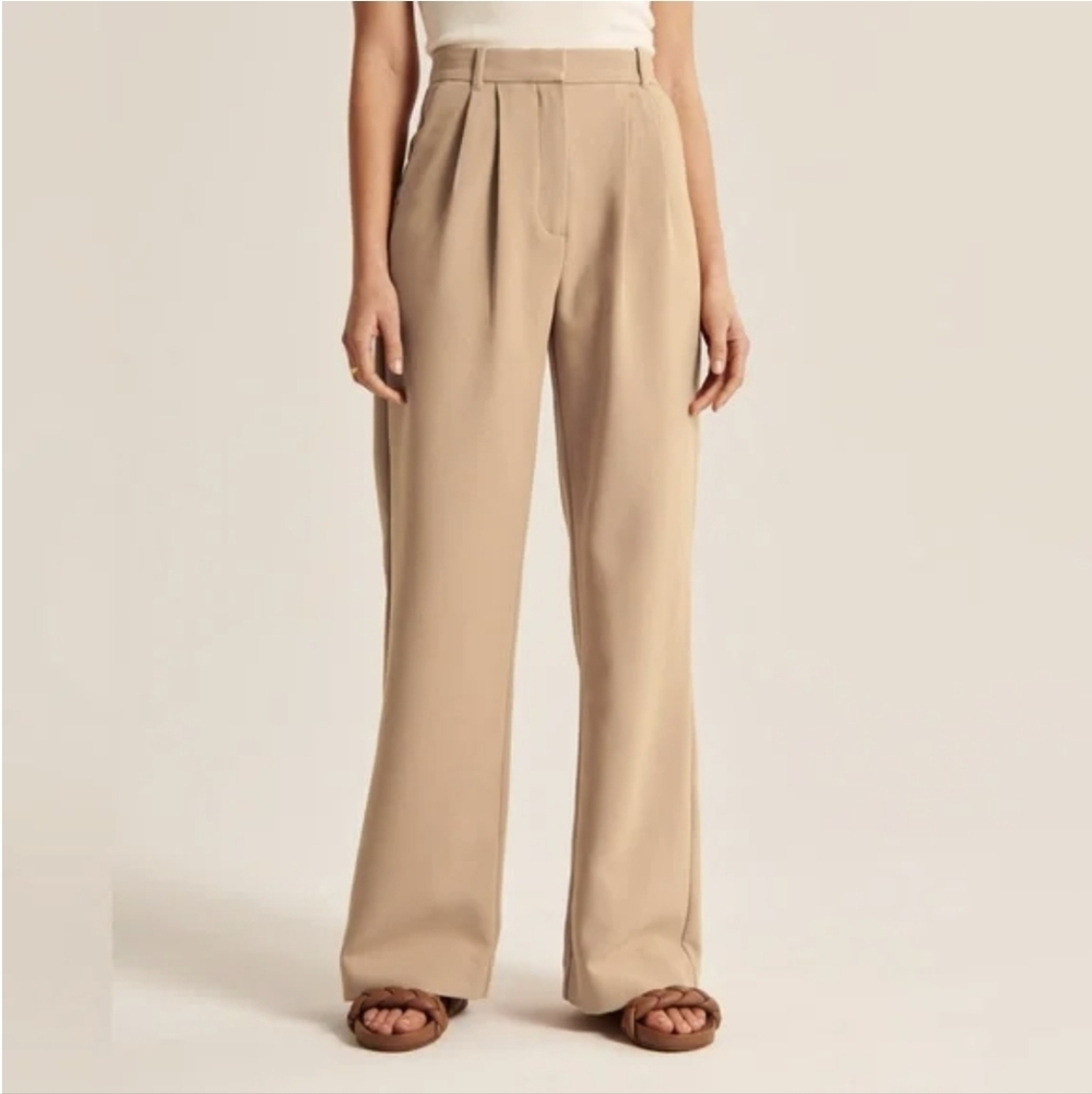 Abercrombie Curve Love Sloane Tailored Pants Tan